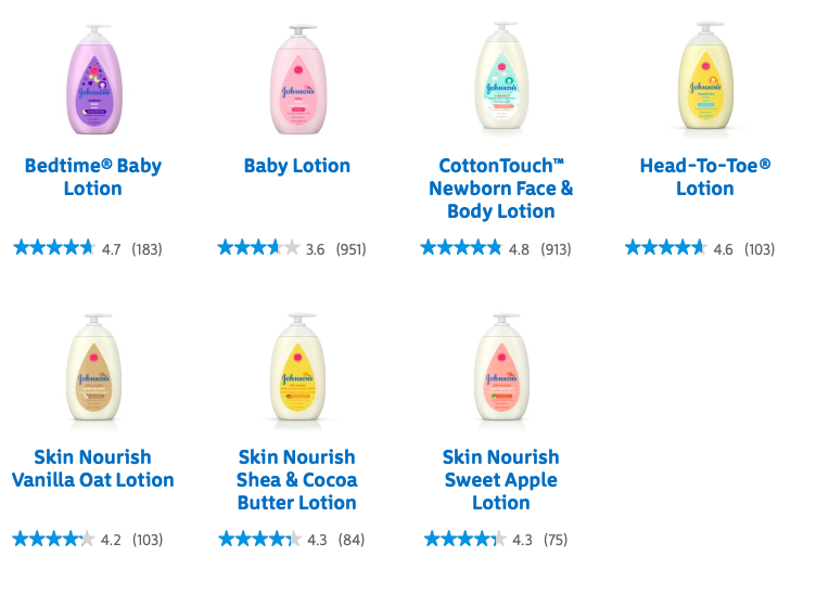 Johnson Baby's line of lotions. All lotions are hypoallergenic so no fragrances will irritate skin.